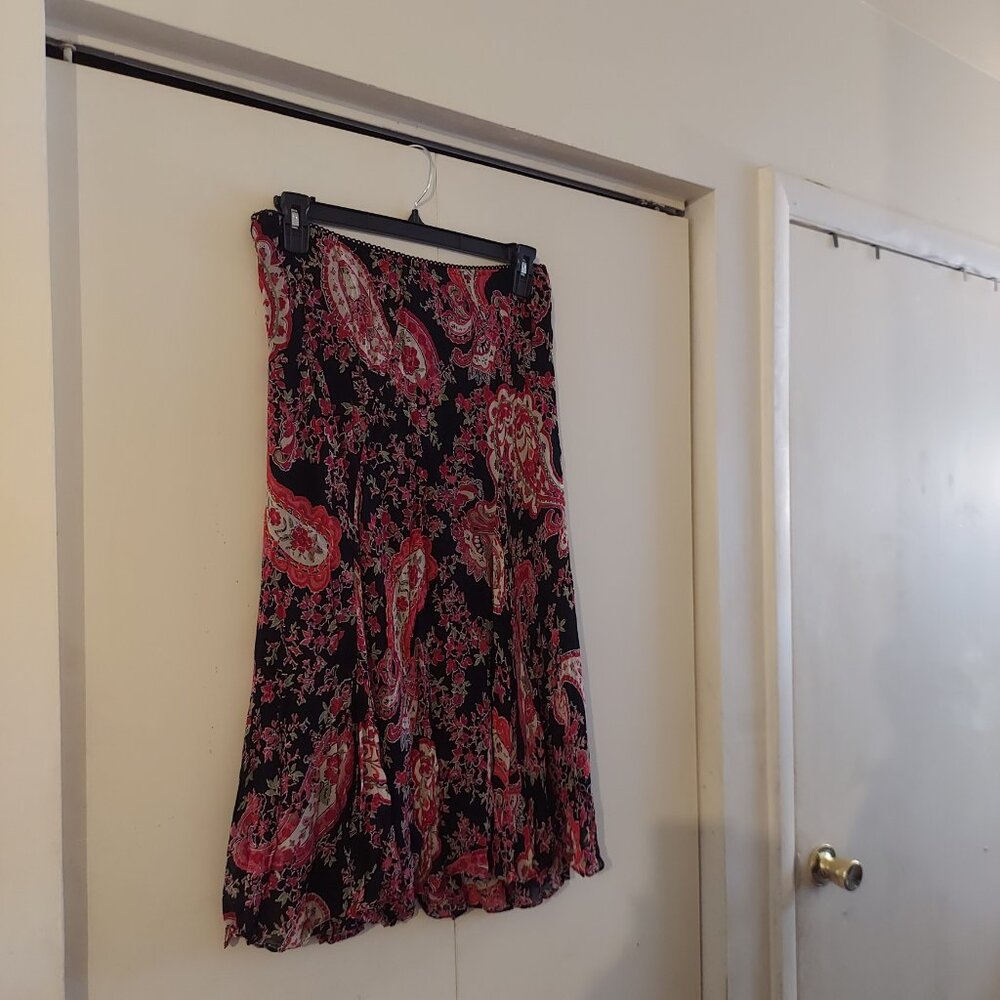 Festive Floral and Sheer Skirt